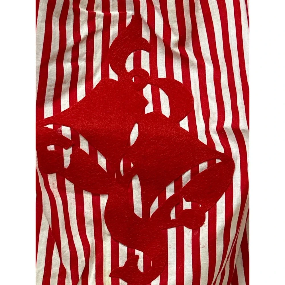 Red‎ and White Striped Christmas Holiday Half Apron with Jingle Bells